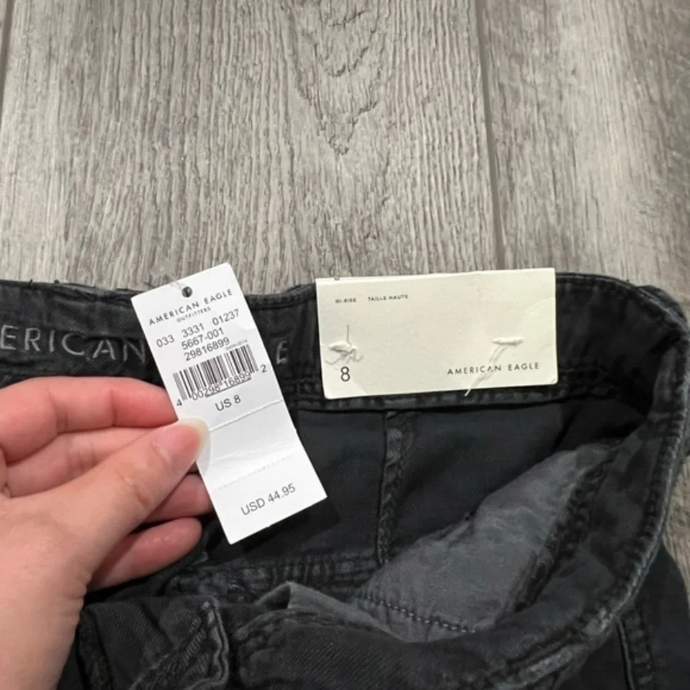 AEO Black Distressed High Rise‎ Shorts